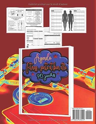 Agenda fitness bien être et santé 90 jours: carnet de suivi forme et bien être / cahier de suivi alimentaire / planning journalier sur 12 semaines à compléter