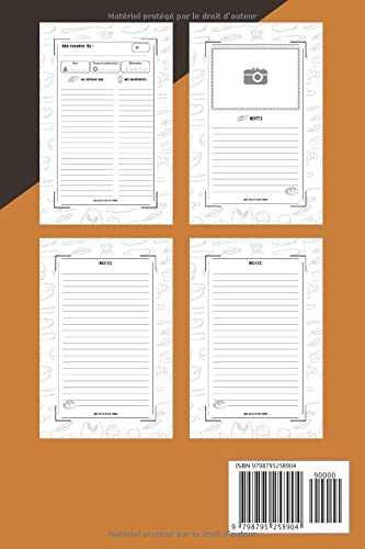 Carnet de recettes de pains: Cahier de recettes spécial pain | Carnet pour noter vos préparations de boulangerie, pains, pains maison | Livre de ... spécial boulanger amateur ou professionnel