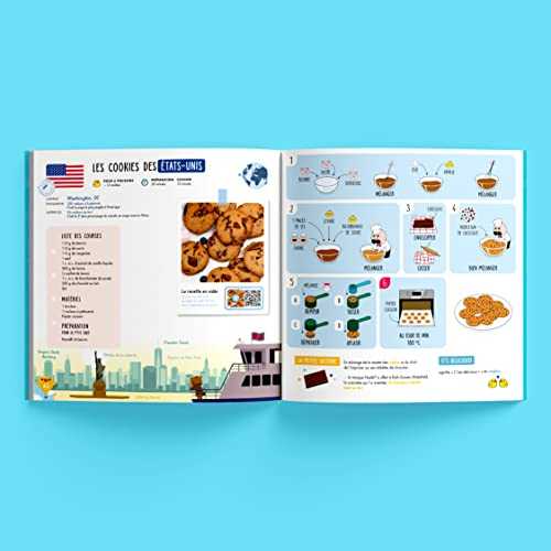 Chefclub Kids - Livre de Recettes du Monde pour Enfants - Livre de Cuisine - 20 Recettes pour Faire Voyager les Enfants avec les Tasses Chefclub Kids