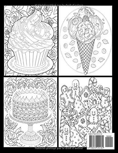 Desserts Livre De Coloriage Adultes & Enfants (MED Livre): Délicieux Desserts Avec des biscuits, petits gâteaux, gâteaux, chocolats, bonbons, des ... fruits et crème glacée, Anti-Stress.