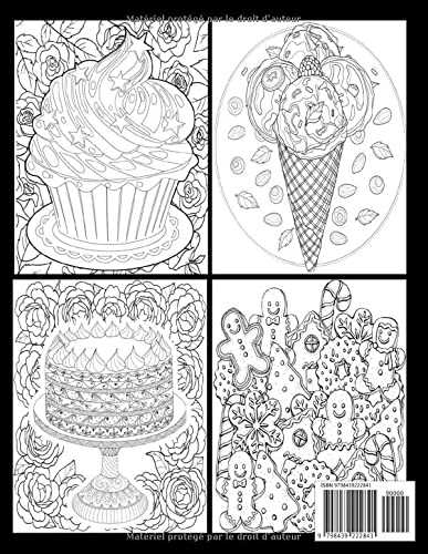 Livre De Coloriage Adultes & Enfants Desserts (MED Livre): Délicieux Desserts Avec des biscuits, petits gâteaux, gâteaux, chocolats, bonbons, des ... fruits et crème glacée, Anti-Stress.