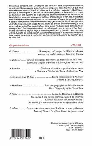 Revue géographie et cultures - géographie des saveurs