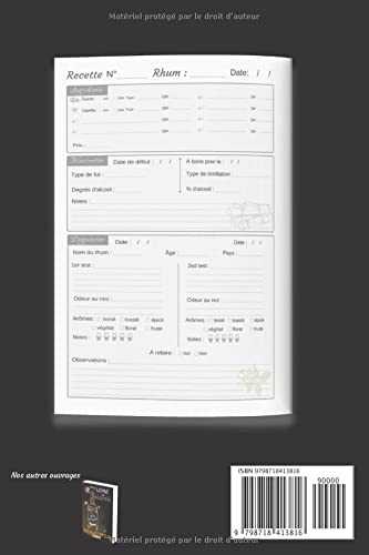 RHUMS ARRANGÉS: livre de recettes et dégustation (mon) - cadeau à offrir avec kit de préparation ou guide pour amateur de rhums